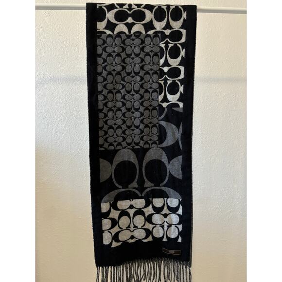 Coach Accessories - COACH Vintage Y2K Patchwork Scarf Black Grey